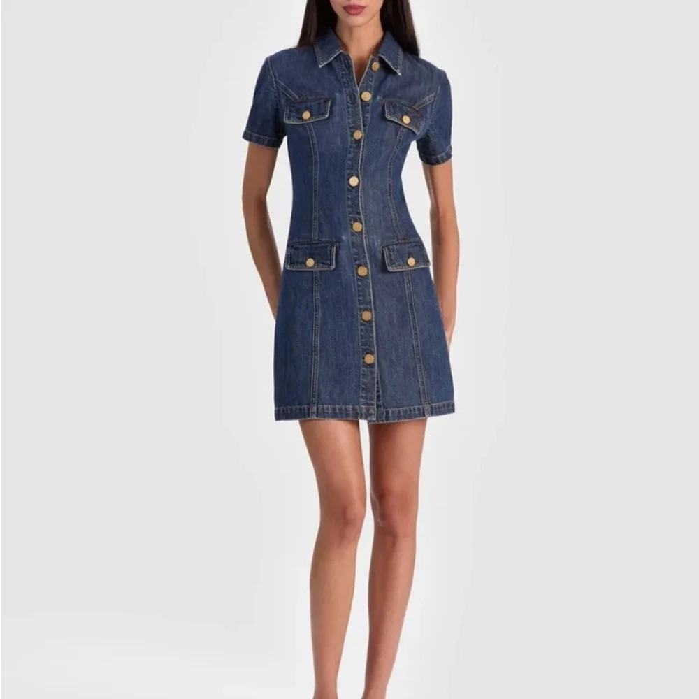 Alice + Olivia Jamie Denim Mini Dress - Picture 1 of 4